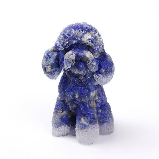 Sparkling Crystal Dog Gemstone Figurine Ornament - Fesara