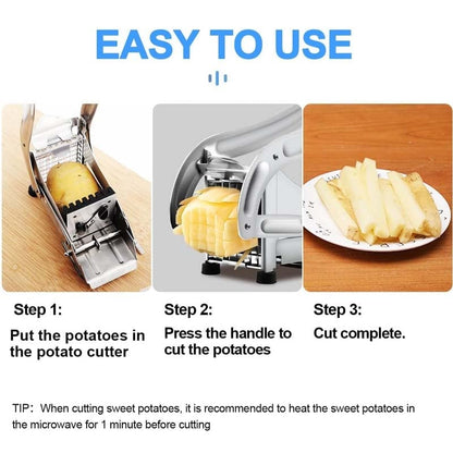 Easy Cut Stainless French Fry Slicer