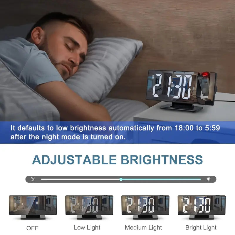 Large LED Digital Alarm Clock with USB Charging