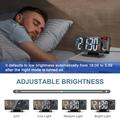Large LED Digital Alarm Clock with USB Charging