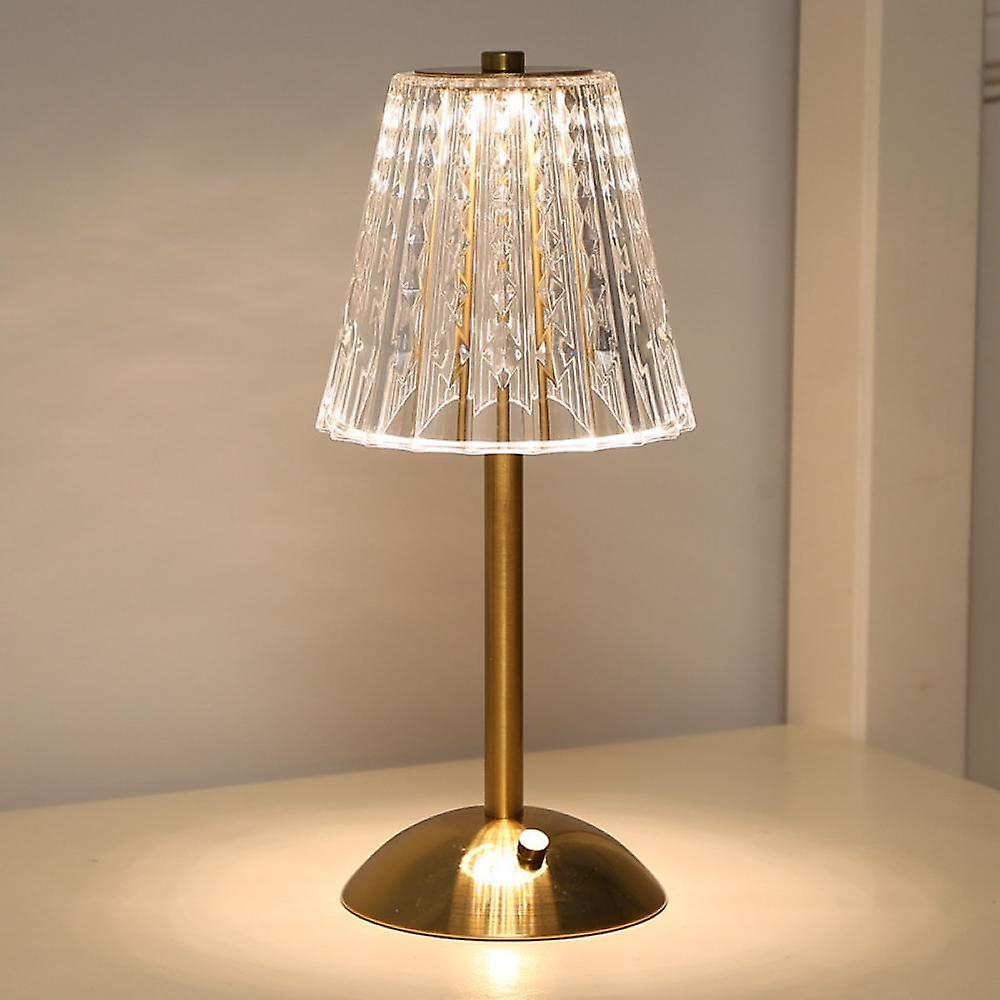 Elegant Glass Table Lamp with Warm Gold Lighting