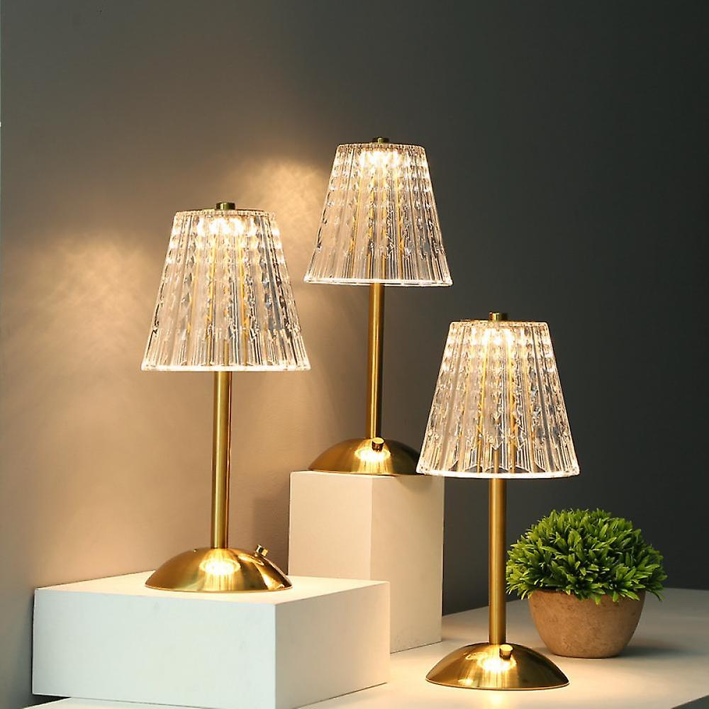 Elegant Glass Table Lamp with Warm Gold Lighting