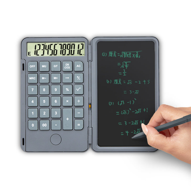 Compact 2-in-1 Calculator with Erasable Note Pad
