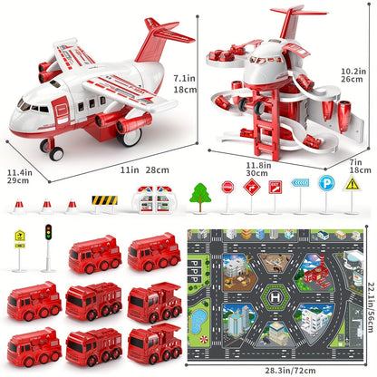 Exciting Rescue Playset with Airplane and Fire Truck