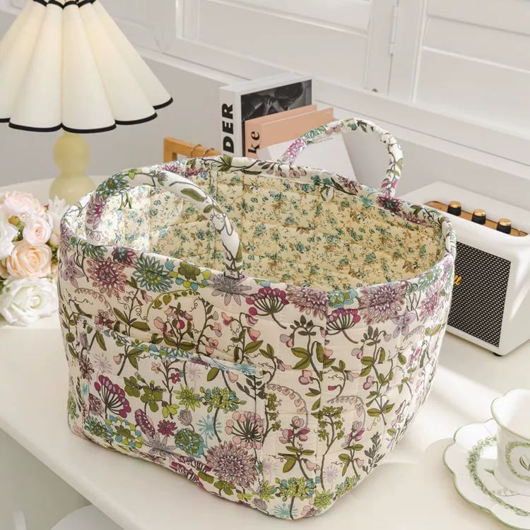 Rustic Woven Cloth Storage Basket