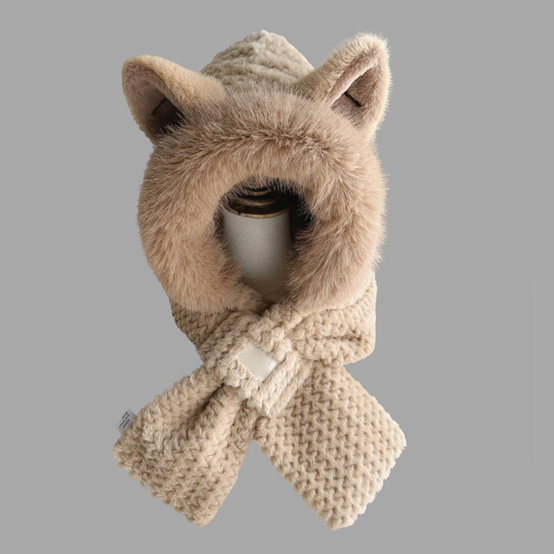Cute Fox Ears Beanie and Scarf Set