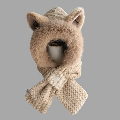 Cute Fox Ears Beanie and Scarf Set