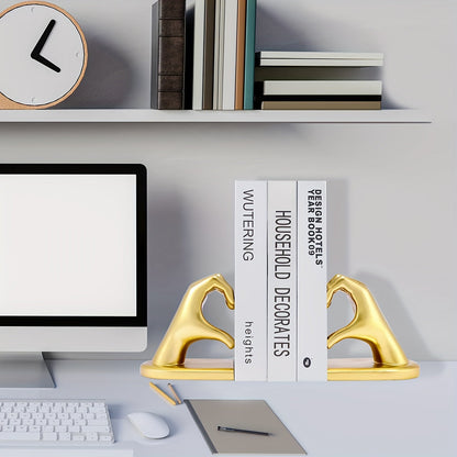 Elegant Heart Shaped Book Ends in Rose Gold