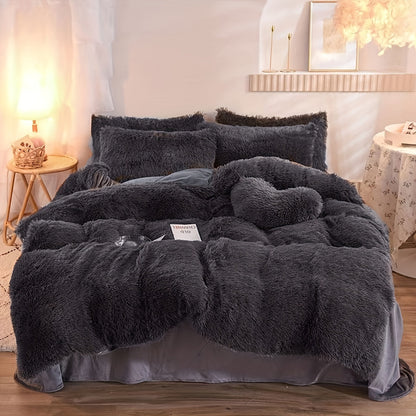 Soft Plush Velvet Duvet Cover Set for Cozy Bedding