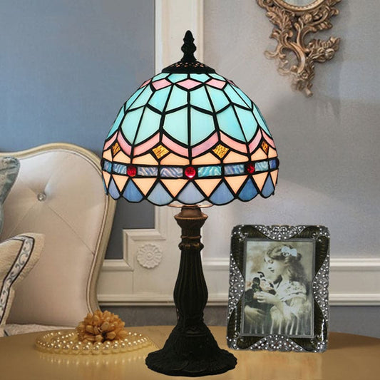 Vibrant Colored Stained Glass Table Lamp - Fesara