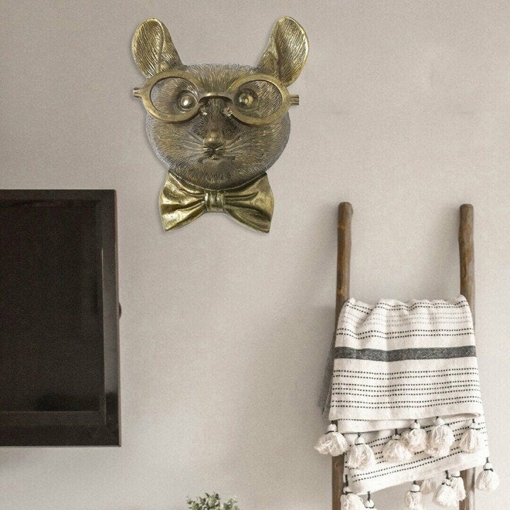 Rustic Wooden Deer Antler Wall Decor Sculpture