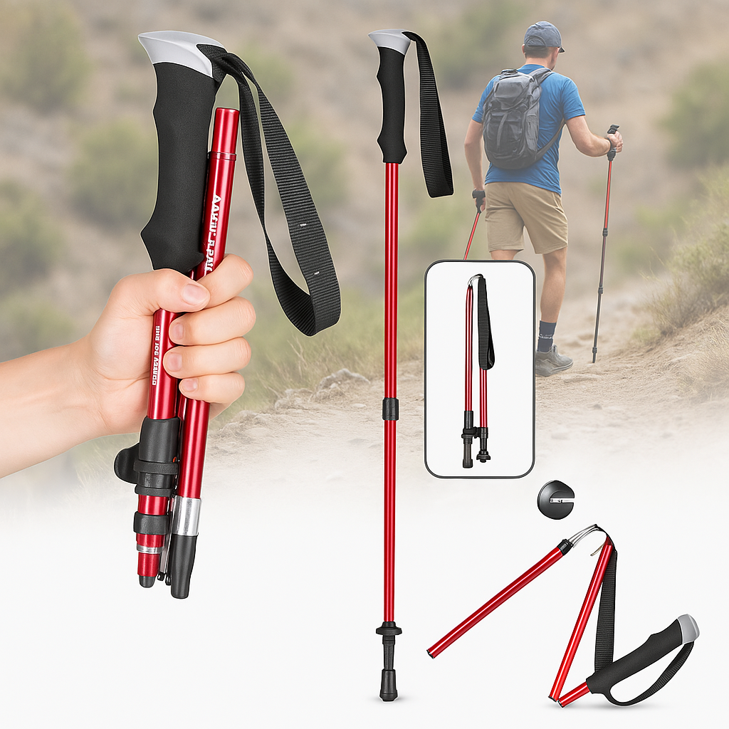Portable Trekking Poles and Collapsible Hike Sticks