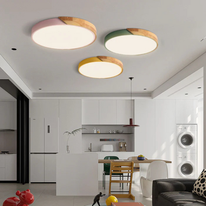 Stylish Wood LED Ceiling Lamp - Fesara