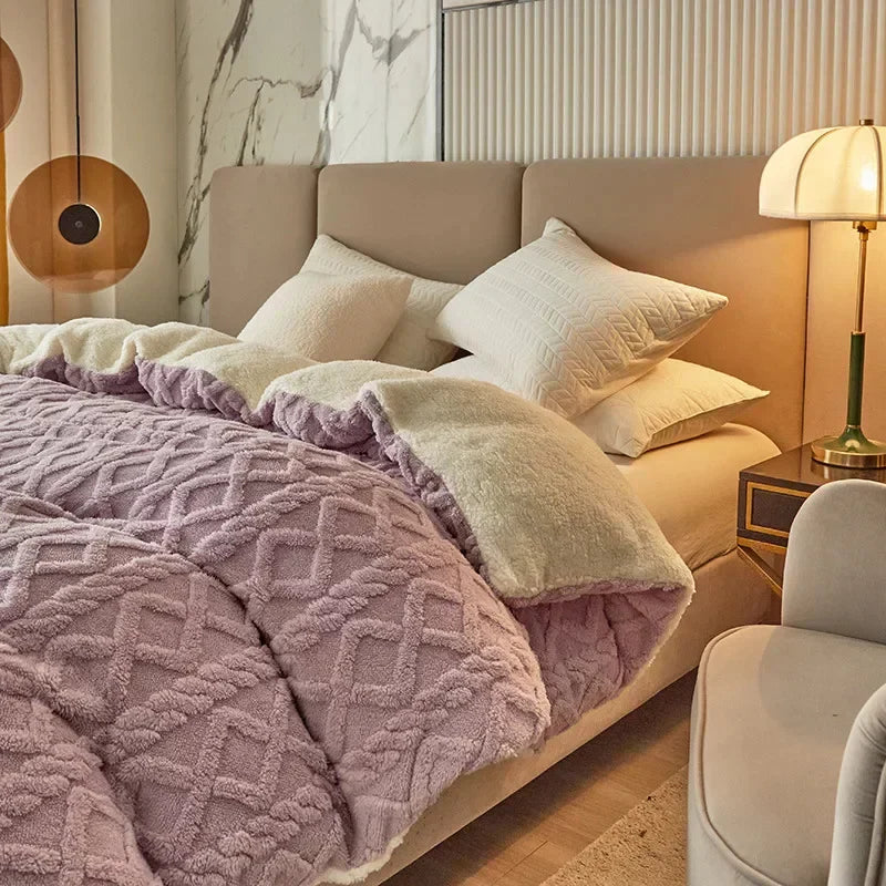 Plush Double Sided Soft Duvet Cover Set