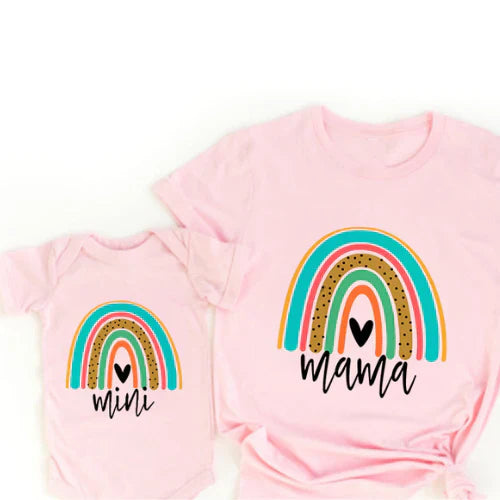 Colorful Mommy & Me Rainbow Tee Set