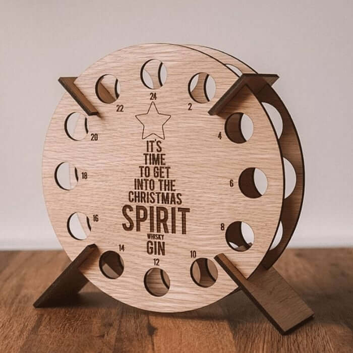 Wooden Christmas Tree Advent Calendar for Mini Liquor Bottles