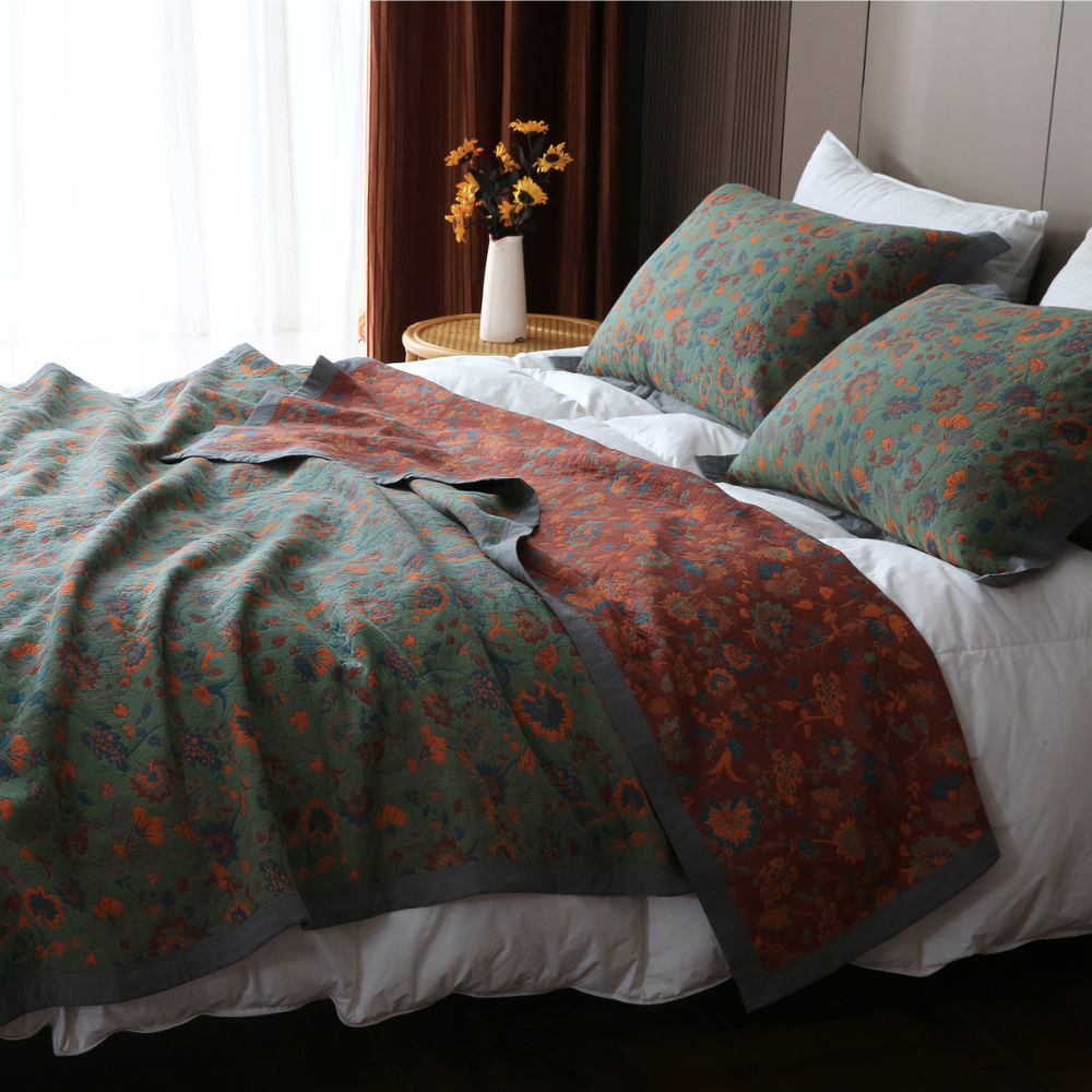 Vintage Floral Throw Blanket - Fesara