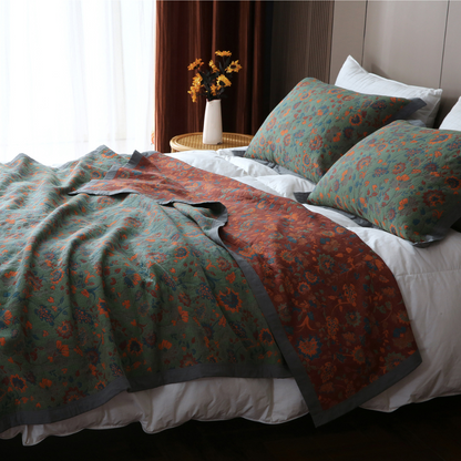 Vintage Floral Throw Blanket - Fesara
