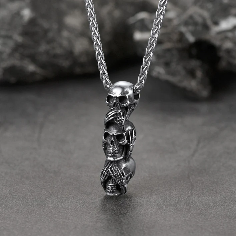 Trendy Sugar Skull Pendant Necklace