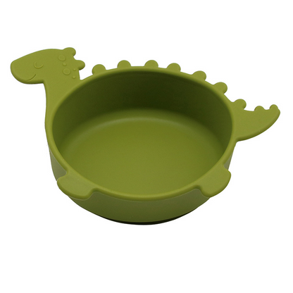 Soft Silicone Baby Bowl with Dinosaur Design