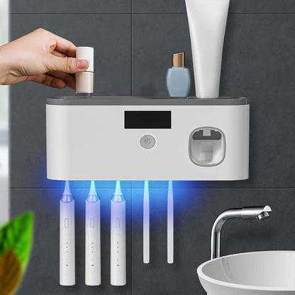 Antibacterial Toothbrush Holder with Automatic Dispenser