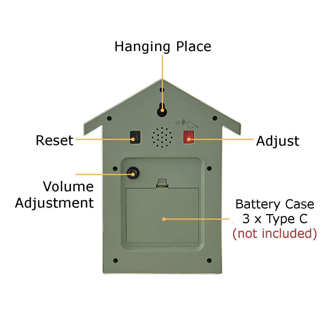 Simple Cuckoo Wall Clock - Classic Silent Hourly Chime