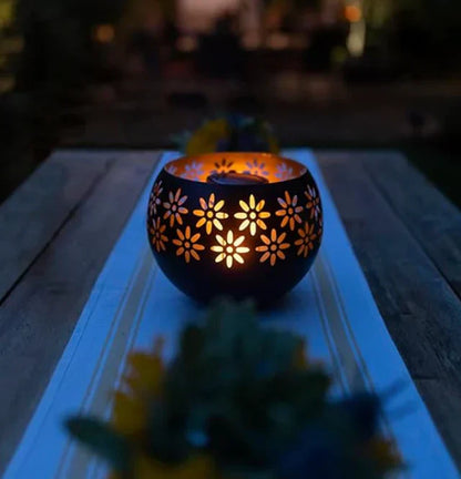 Colorful Floral Glass Table Lamp