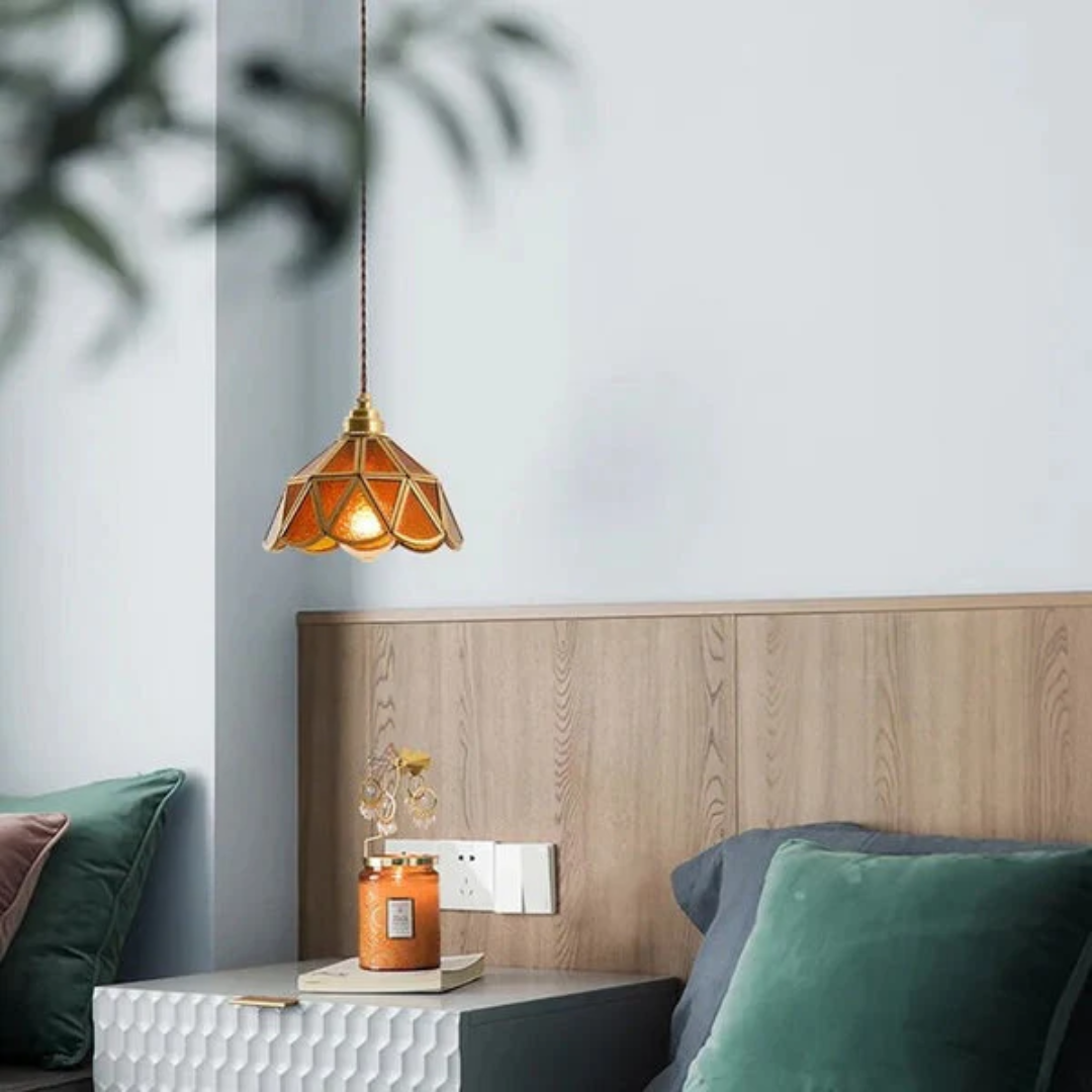 Colorful Stained Glass Pendant Light Fixture