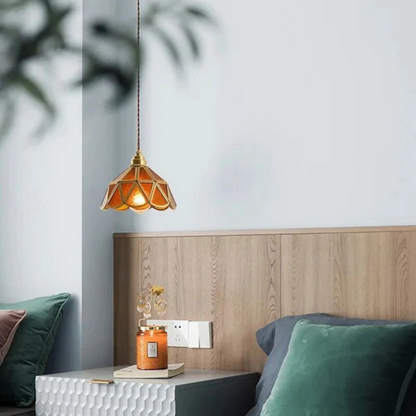 Colorful Stained Glass Pendant Light Fixture