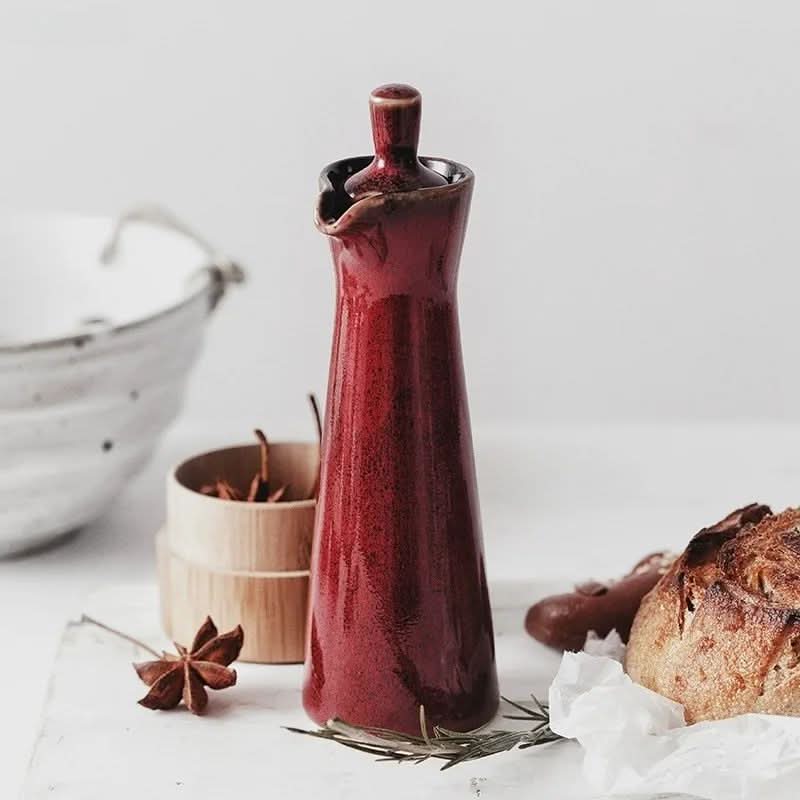 Small White Ceramic Oil and Spice Jar - 120ml