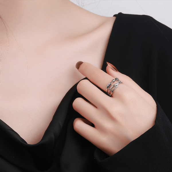 Comfort Fit Adjustable Silver Ring