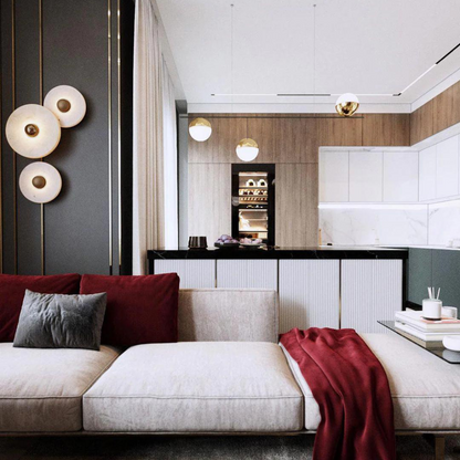 Round White Metal Wall Light