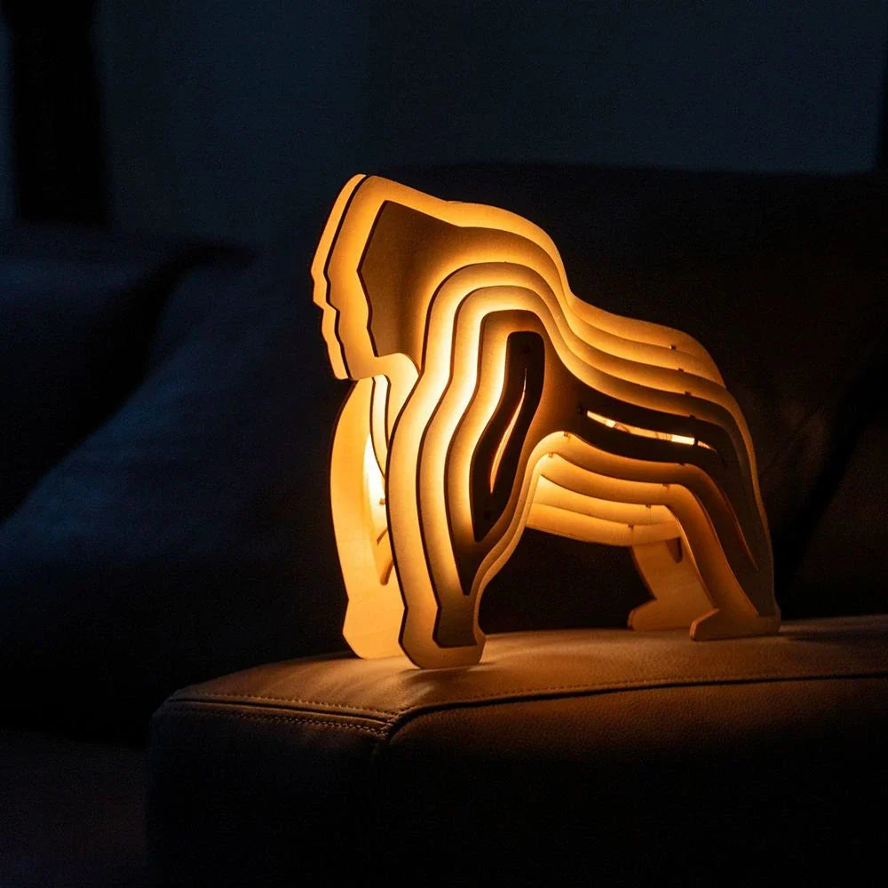 Handcrafted Woodland Animal Table Lamp