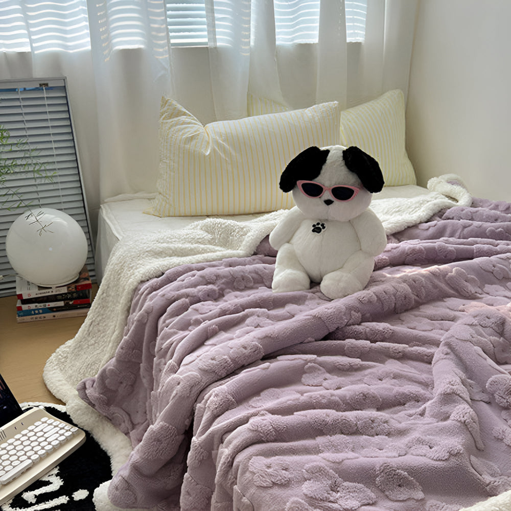 Plush Cozy Sherpa Throw Blanket
