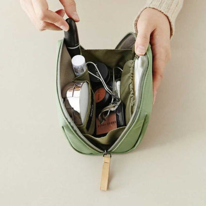 Spacious Double Zip Makeup Pouch Bag