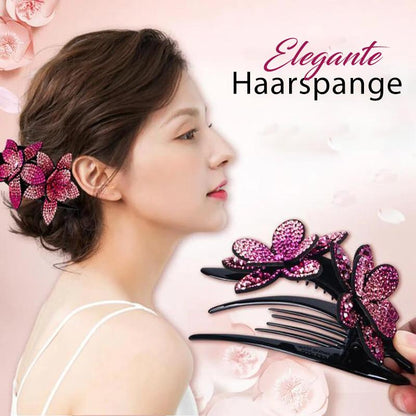 Sparkly Floral Double Hair Barrette