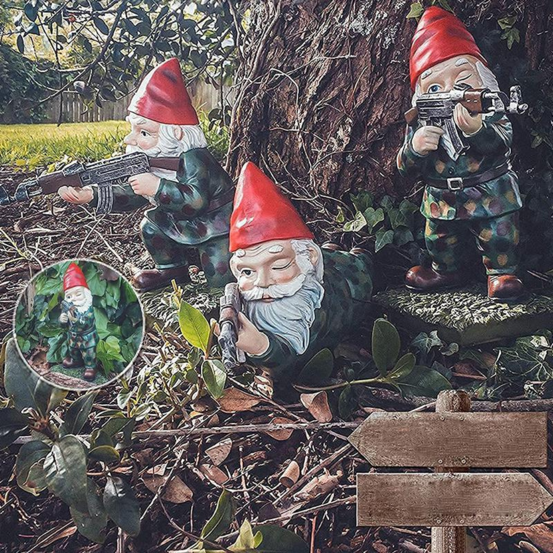 Tough Military Style Garden Gnome