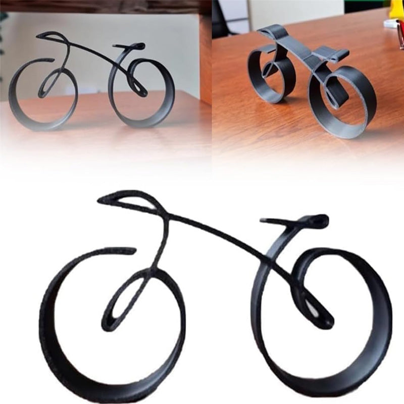 Stylish Bike Figure | Sleek Metal Art | Black Cycling Decor