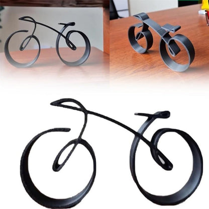 Stylish Bike Figure | Sleek Metal Art | Black Cycling Decor