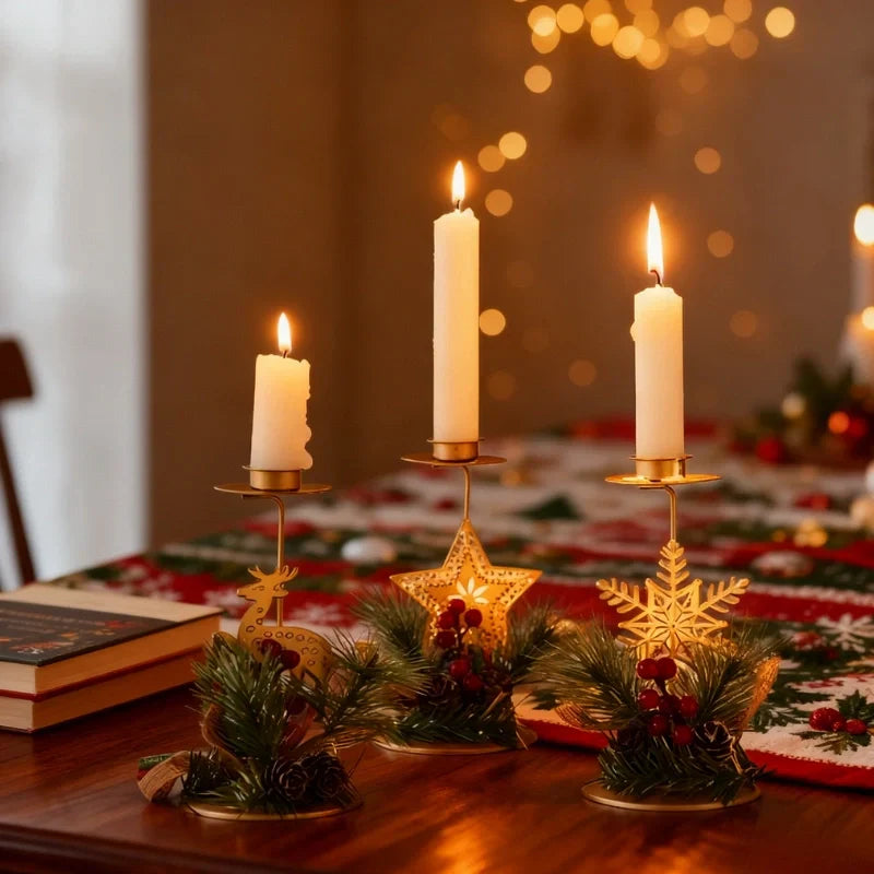 Winter Glow Metal Candle Holder - Fesara