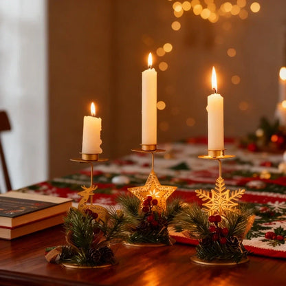 Winter Glow Metal Candle Holder - Fesara