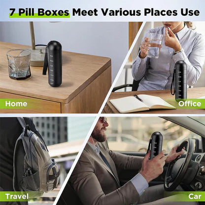 Waterproof Daily Pill Box with 7 Storage Compartments