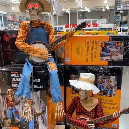 Funny Cartoon Banjo Skeleton Figures