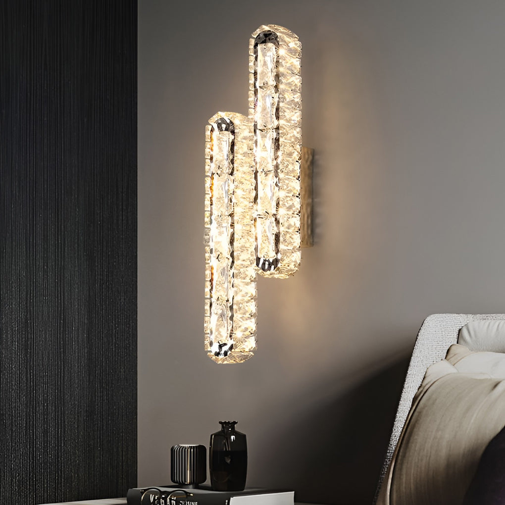 Luxury Crystal LED Wall Light with Adjustable Dimmer - Fesara