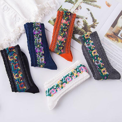 Classic Floral Patterned Ankle Socks (5 Pack)