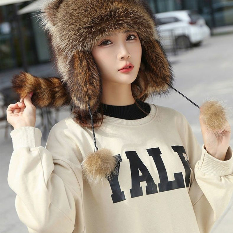 Adorable Faux Fur Raccoon Family Hat