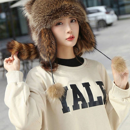 Adorable Faux Fur Raccoon Family Hat