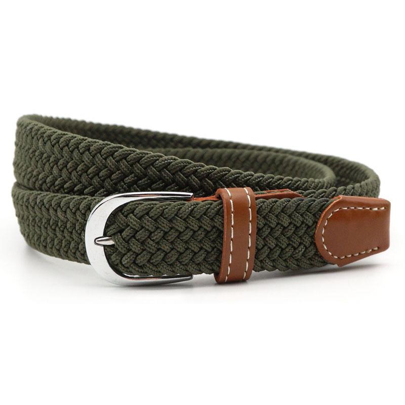 Elastic Woven Leather Belt