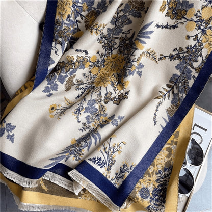 Lightweight Floral Reversible Silk Scarf
