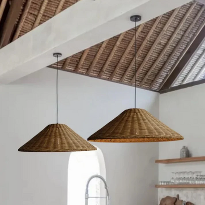 Natural Bamboo LED Hanging Light
